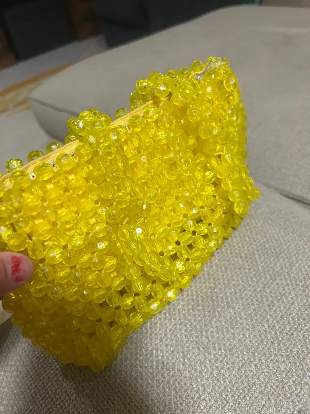 Vintage 59s/60s Yellow Beaded Handbag